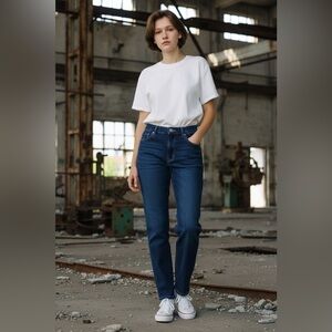 Calvin Klein Dark Blue Straight Leg Jeans